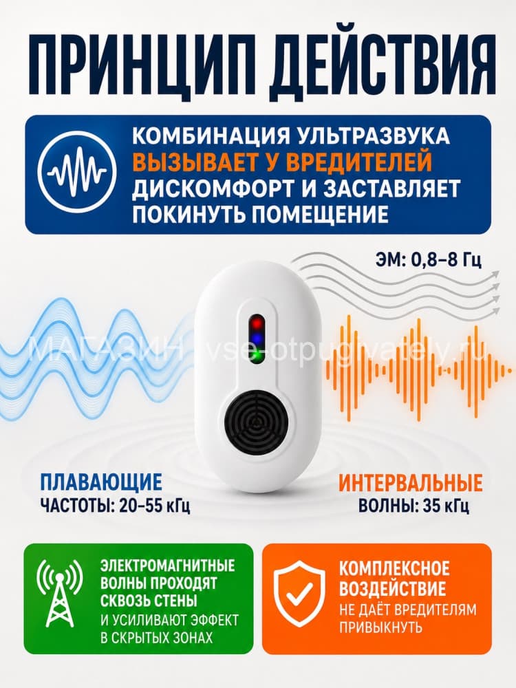 Мангуст SD-042 - электромагнитный отпугиватель грызунов, тараканов и клопов